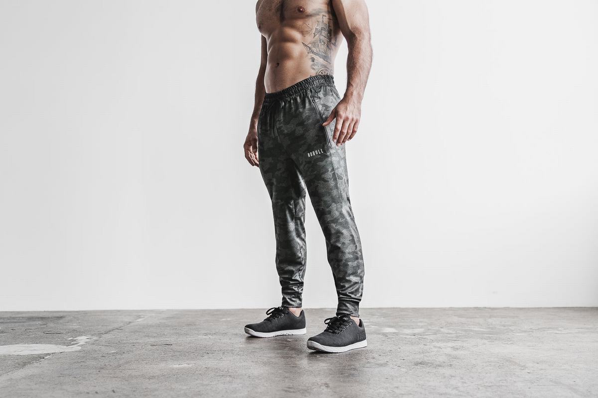 Nobull Men\'s Joggers Grey Camo | Australia (GA6803)